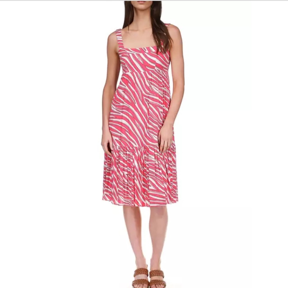 NWT Michael Kors Long Soft Zebra Midi Dress, Small